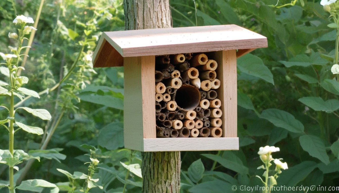 small bee house in garden