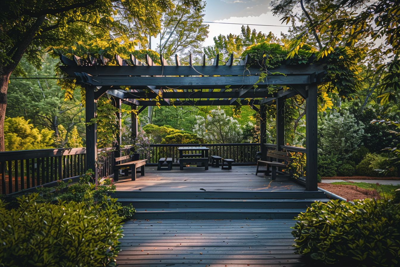 pergola attached to house on deck step by step instruction