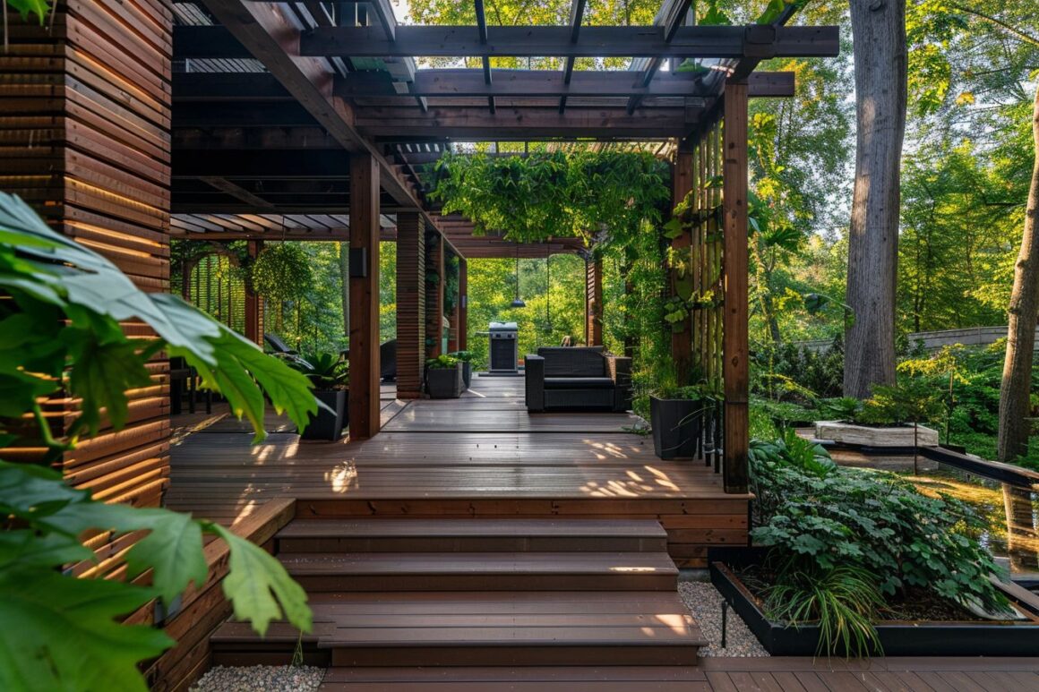 pergola attached to house on deck