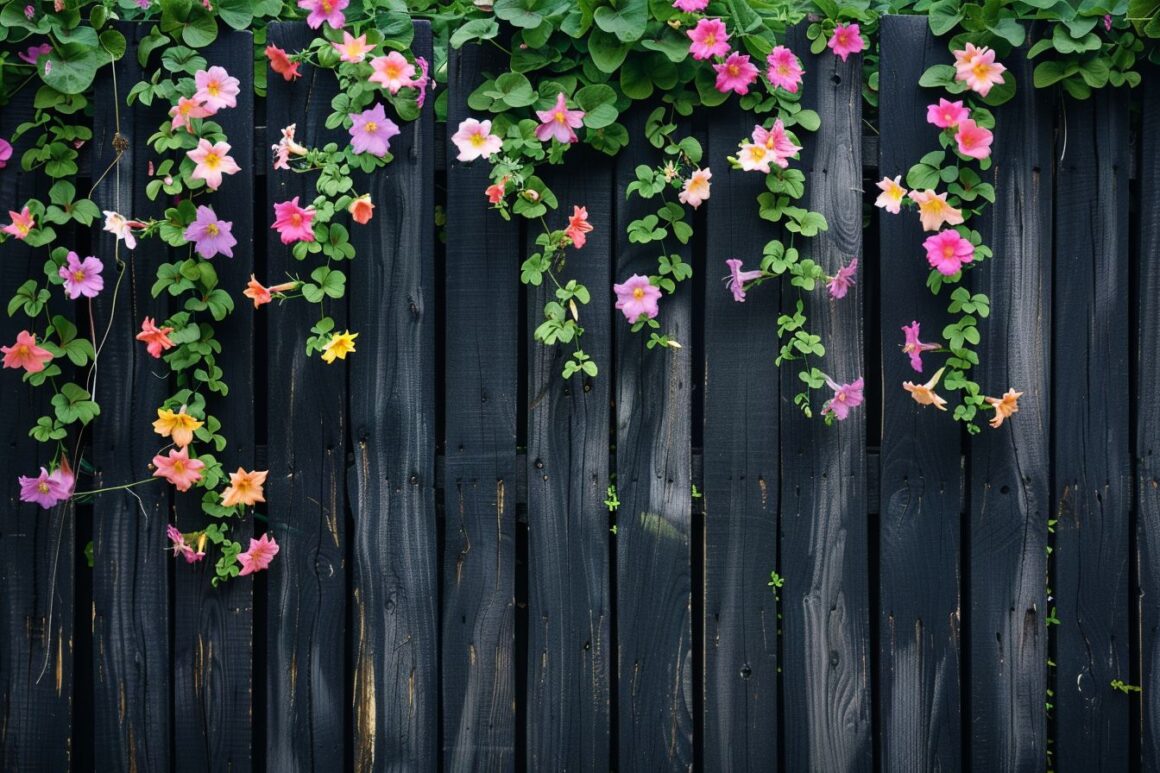 black backyard fence idea