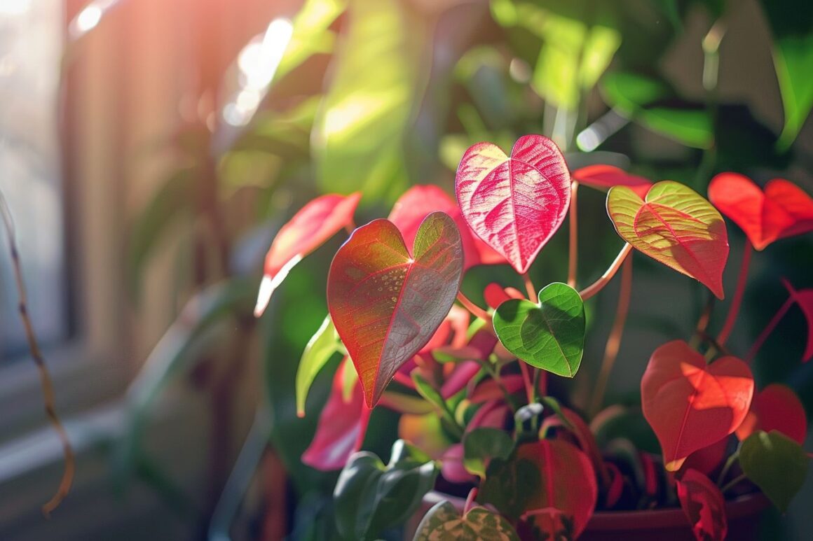 care plants with red leaves