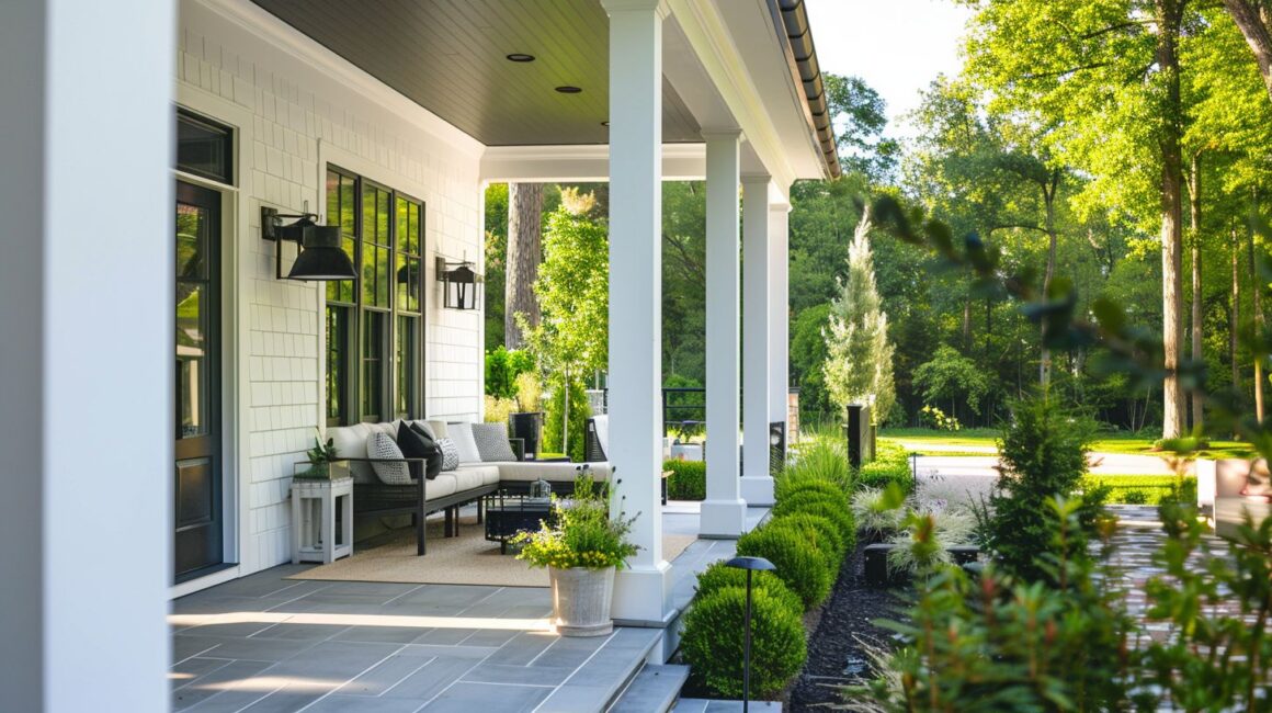 modern farmhouse porch columns