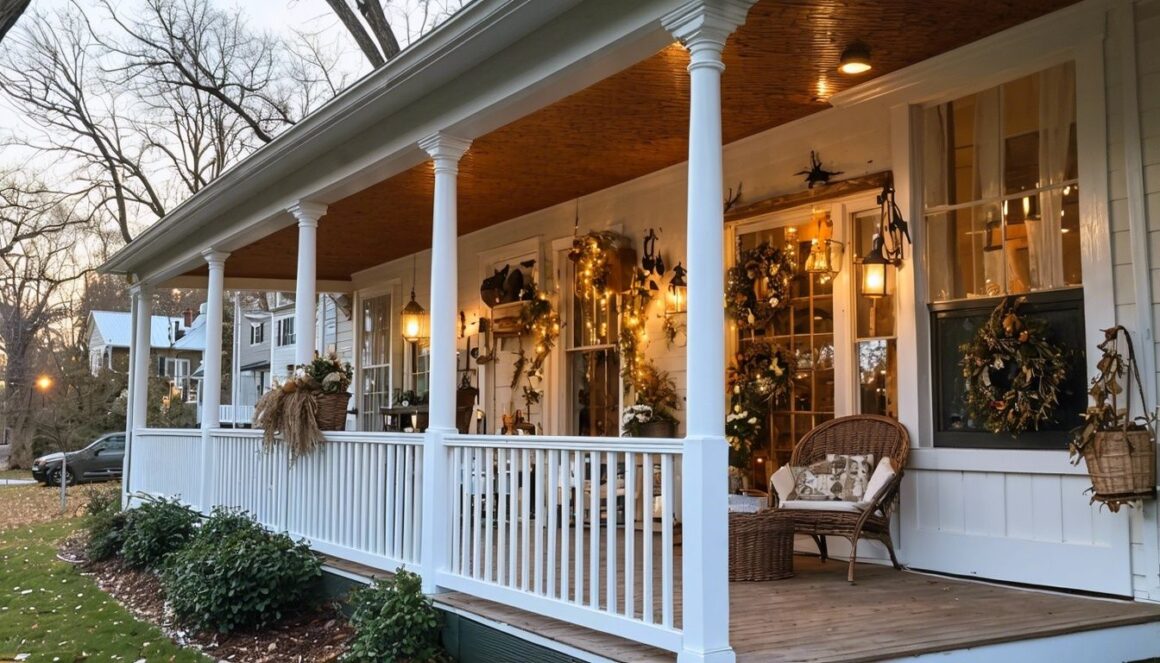 front door canopy with pillars